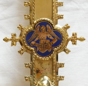 Brass Gothic Processional Crucifix